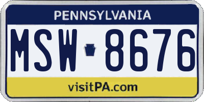 PA license plate MSW8676