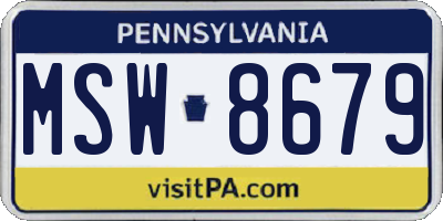 PA license plate MSW8679