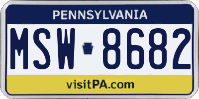 PA license plate MSW8682