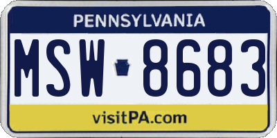 PA license plate MSW8683