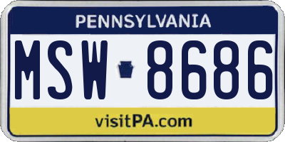 PA license plate MSW8686