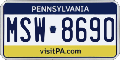 PA license plate MSW8690