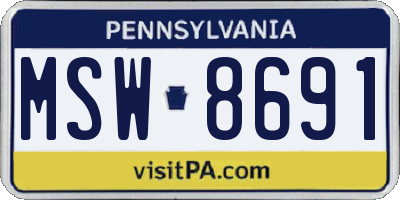 PA license plate MSW8691