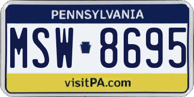 PA license plate MSW8695