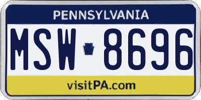 PA license plate MSW8696
