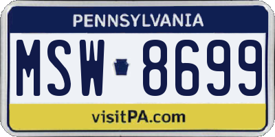 PA license plate MSW8699