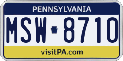 PA license plate MSW8710