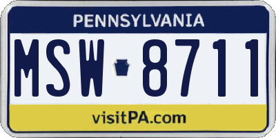 PA license plate MSW8711