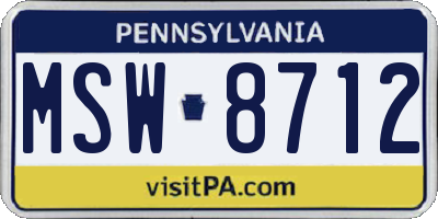 PA license plate MSW8712