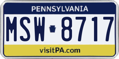 PA license plate MSW8717
