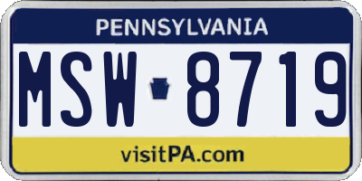 PA license plate MSW8719