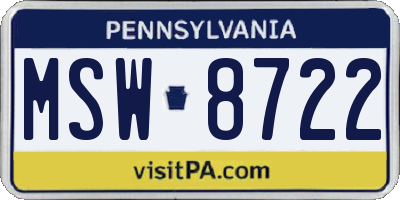 PA license plate MSW8722