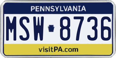 PA license plate MSW8736