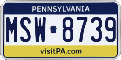 PA license plate MSW8739
