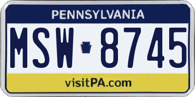 PA license plate MSW8745