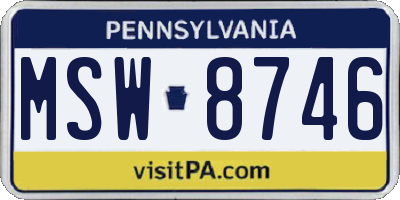 PA license plate MSW8746