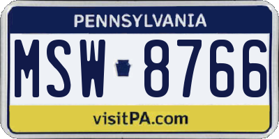 PA license plate MSW8766