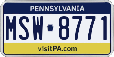 PA license plate MSW8771