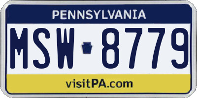 PA license plate MSW8779