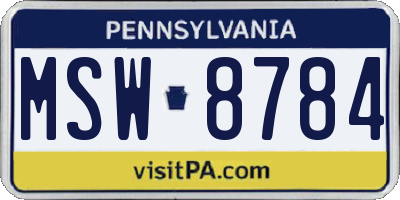 PA license plate MSW8784