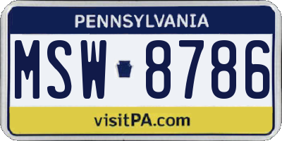 PA license plate MSW8786