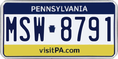 PA license plate MSW8791