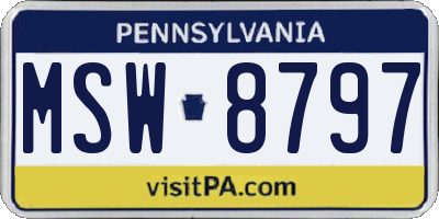 PA license plate MSW8797