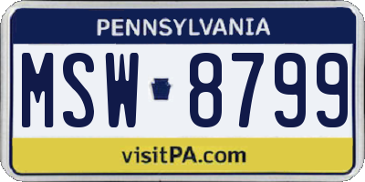 PA license plate MSW8799