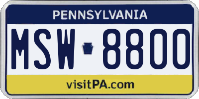 PA license plate MSW8800