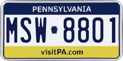 PA license plate MSW8801