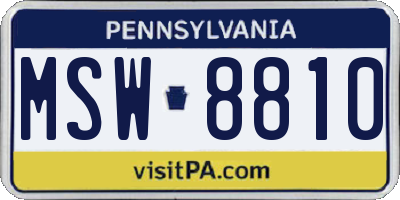 PA license plate MSW8810