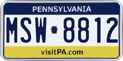 PA license plate MSW8812