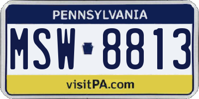 PA license plate MSW8813