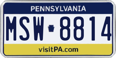 PA license plate MSW8814