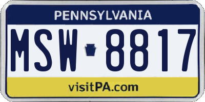 PA license plate MSW8817