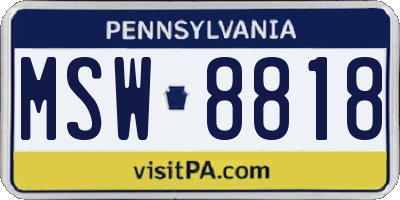 PA license plate MSW8818