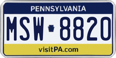 PA license plate MSW8820