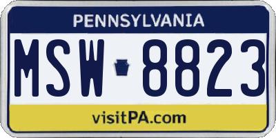PA license plate MSW8823