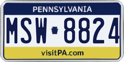 PA license plate MSW8824