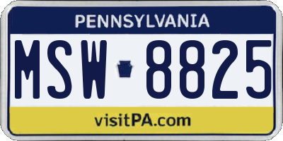 PA license plate MSW8825