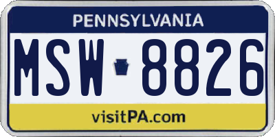PA license plate MSW8826