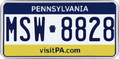 PA license plate MSW8828