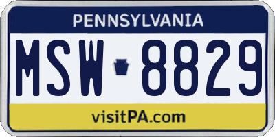 PA license plate MSW8829