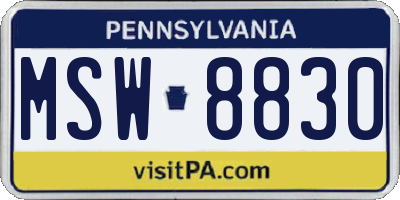PA license plate MSW8830