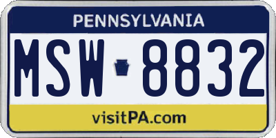 PA license plate MSW8832