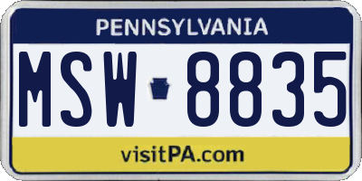 PA license plate MSW8835