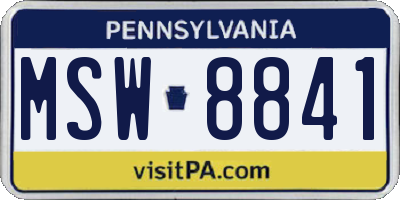PA license plate MSW8841