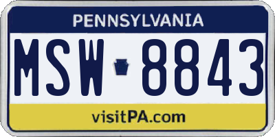 PA license plate MSW8843