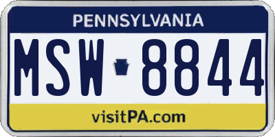PA license plate MSW8844