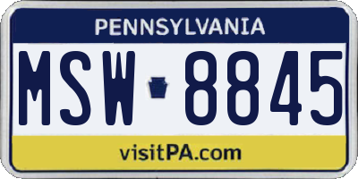 PA license plate MSW8845
